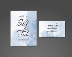 Wedding invitation with abstract watercolor background vector