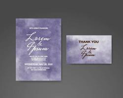 Wedding invitation with abstract watercolor background vector