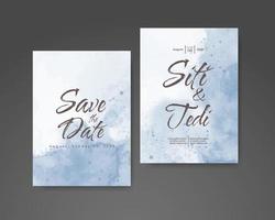 Wedding invitation with abstract watercolor background vector