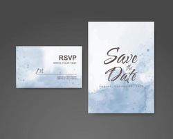 Wedding invitation with abstract watercolor background vector