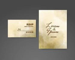 Wedding invitation with abstract watercolor background vector