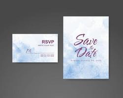 Wedding invitation with abstract watercolor background vector