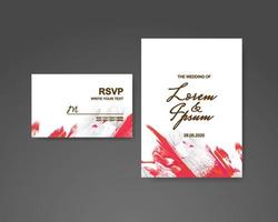 Wedding invitation with abstract watercolor background vector