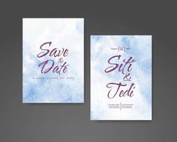 Wedding invitation with abstract watercolor background vector