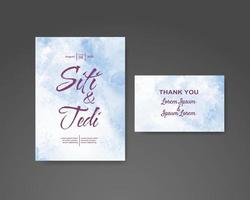 Wedding invitation with abstract watercolor background vector