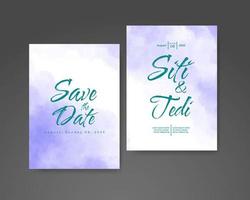 Wedding invitation with abstract watercolor background vector