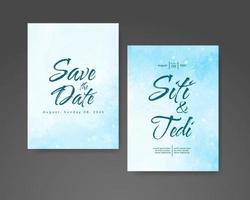 Wedding invitation with abstract watercolor background vector