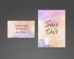 Wedding invitation with abstract watercolor background vector