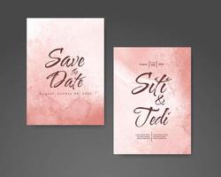 Wedding invitation with abstract watercolor background vector