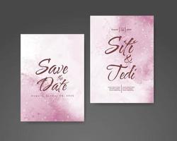 Wedding invitation with abstract watercolor background vector