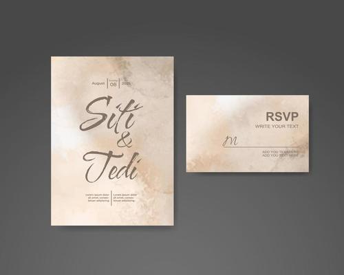 Wedding invitation with abstract watercolor background