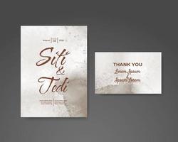 Wedding invitation with abstract watercolor background vector