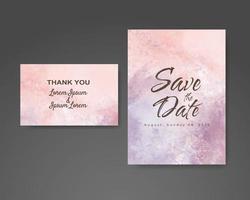 Wedding invitation with abstract watercolor background vector