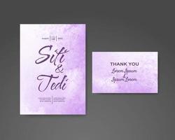 Wedding invitation with abstract watercolor background vector