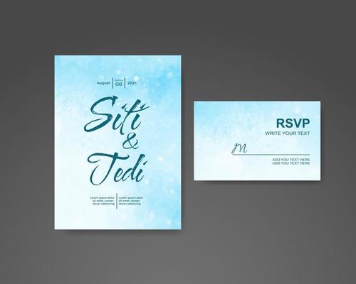 Wedding invitation with abstract watercolor background
