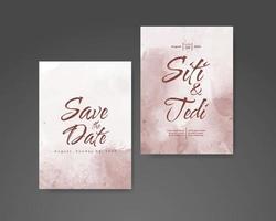 Wedding invitation with abstract watercolor background vector