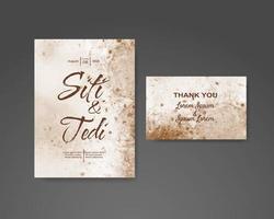 Wedding invitation with abstract watercolor background vector