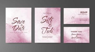 Wedding invitation with abstract watercolor background vector