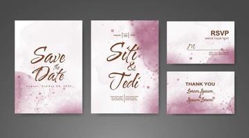 Wedding invitation with abstract watercolor background vector