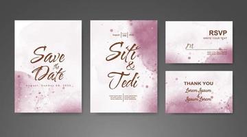 Wedding invitation with abstract watercolor background vector