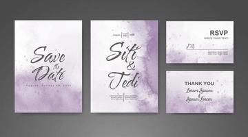 Wedding invitation with abstract watercolor background vector