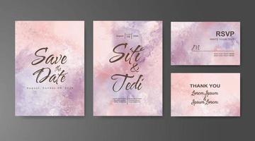 Wedding invitation with abstract watercolor background vector