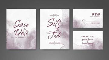 Wedding invitation with abstract watercolor background vector