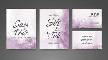 Wedding invitation with abstract watercolor background vector