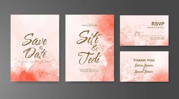 Wedding invitation with abstract watercolor background vector