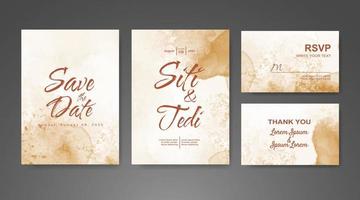 Wedding invitation with abstract watercolor background vector