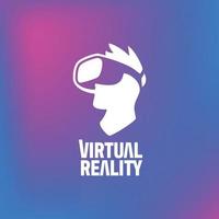 virtual realidad futurista cabeza logo vector