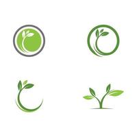 Logos of green Tree leaf ecology vector