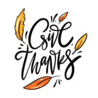 Give thanks lettering text png