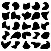 Blob shapes vector set. Random blotch, inkblot. Organic abstract simple fluid splodge elemets.  isolated on white background. vector illustration