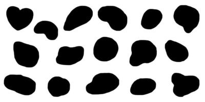 Blob shapes vector set. Random blotch, inkblot. Organic abstract simple fluid splodge elemets.  isolated on white background. vector illustration