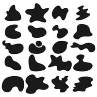 Blob shapes vector set. Random blotch, inkblot. Organic abstract simple fluid splodge elemets.  isolated on white background. vector illustration