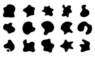 Blob shapes vector set. Random blotch, inkblot. Organic abstract simple fluid splodge elemets.  isolated on white background. vector illustration