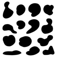 Blob shapes vector set. Random blotch, inkblot. Organic abstract simple fluid splodge elemets.  isolated on white background. vector illustration