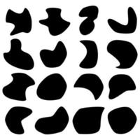 Blob shapes vector set. Random blotch, inkblot. Organic abstract simple fluid splodge elemets.  isolated on white background. vector illustration