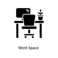 Work Space Vector Solid Icons. Simple stock illustration stock