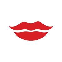 Print of female lips on a paper of red colour vector