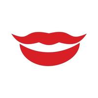 Print of female lips on a paper of red colour vector