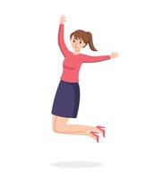 woman happy dance movements isolated vector
