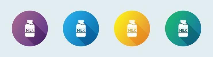 Milk solid icon in flat design style. Drink signs vector illustration.