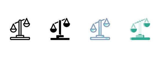 Simple vector icon on a theme scales of justice