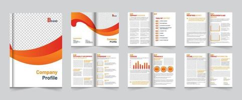 Pages company profile brochure template layout design, multipage business brochure design vector