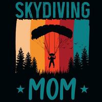 Skydiving vintages tshirt design vector