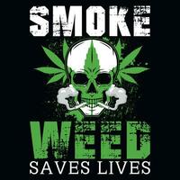 Smoke weed graphics tshirt design vector