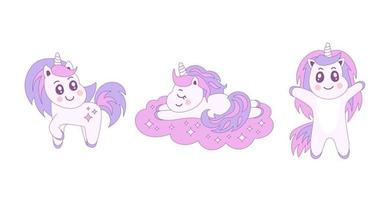 pastel unicornio vector conjunto