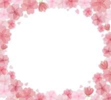 horizontal Rahmen mit schön Aquarell Sakura Blumen um png